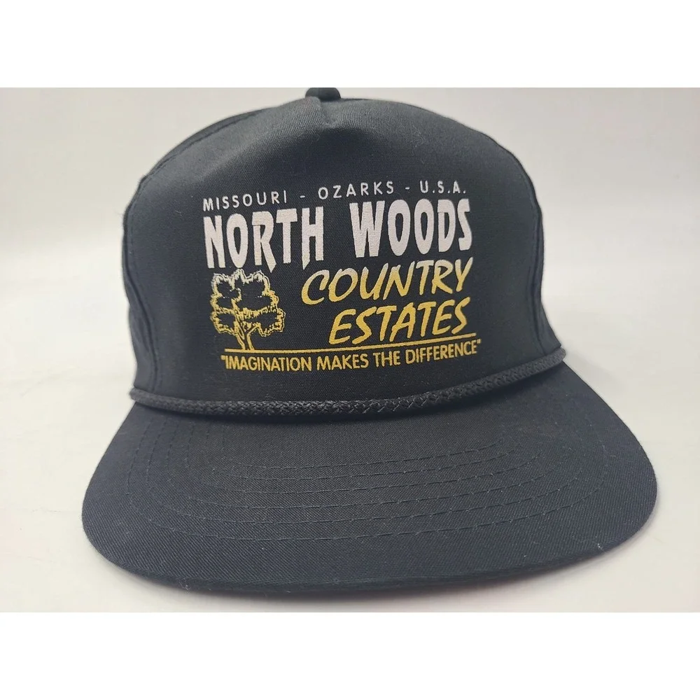 Vintage‎ North Woods Country Estates Missouri Ozarks USA Rope Snapback Hat Cap